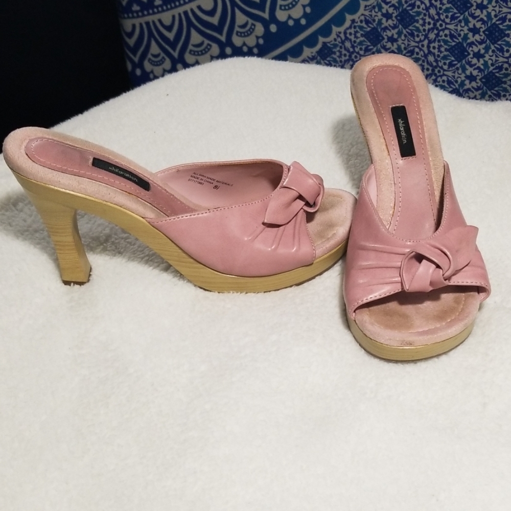 Pink Xhilaration sz 8.5 slide sandal heels